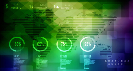 Obraz premium 2d illustration world map abstract background