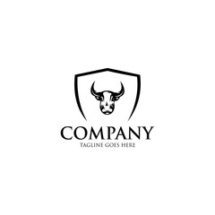 Bull Logo Vector. Stable, farm,Valley,Company, Race logo design.