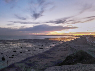 atardecer en la playa