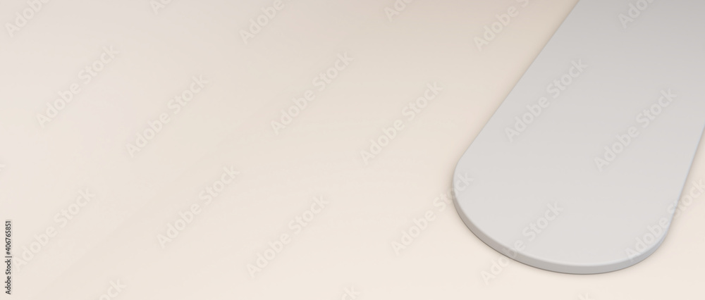 Aufkleber the abstract light gray thin podium on the empty cream-colored area for products ideas and creativit