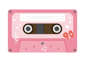 pink and nineties retro cassette vector design