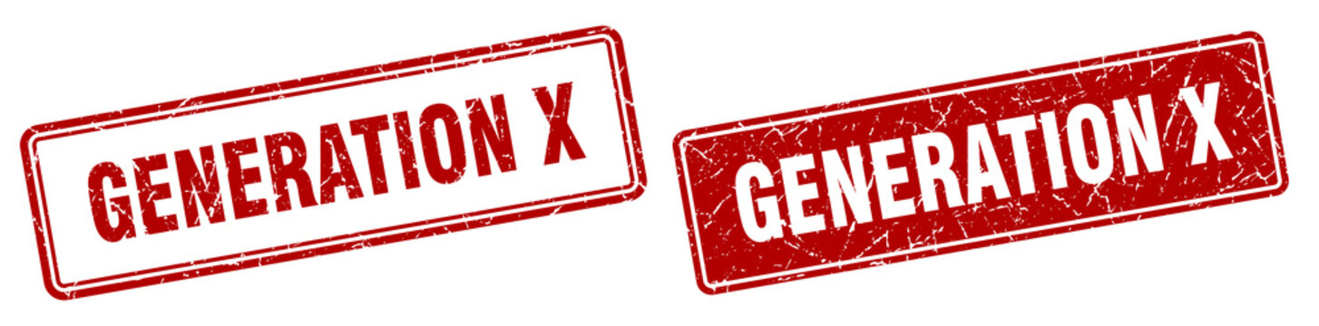 generation x stamp set. generation x square grunge sign
