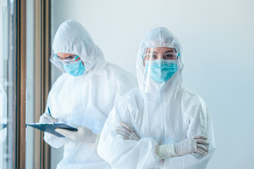 Teamwork medical staff working in during the epidemic crisis coronavirus.