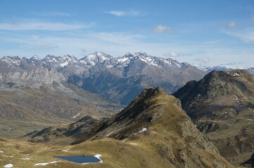 views from the top of the mountain in a sunny day, huesca, Spain