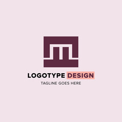 Letter M Minimalist Creative Logotype Vector Design