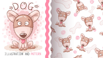 Obraz premium Cute dog - seamless pattern