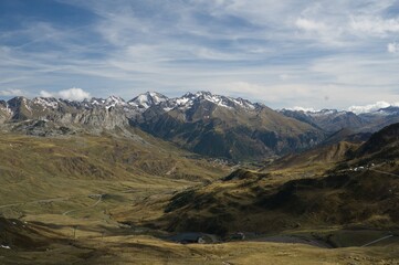 views from the top of the mountain in a sunny day, huesca, Spain