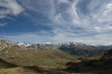 views from the top of the mountain in a sunny day, huesca, Spain