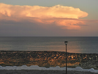 atardecer en la playa