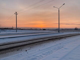 railway in winter