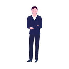 business man character male professional flat isolated design