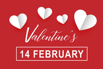 Valentines day vector with hearts background. 14 February