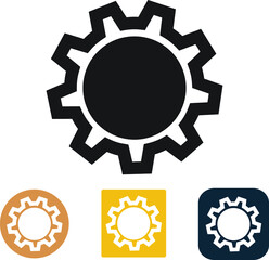 Settings icon in the application, or website in three different colors. Vector illustration.