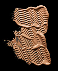 Makeup foundation strokes isolated on black background