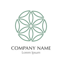 Abstrakte Blume des Lebens Logo grün