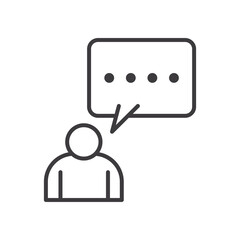 Businessman avatar with communication bubble vector design