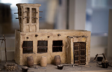 Miniature old Arabian House with all accessories used at that time 
