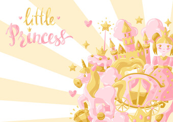 Princess party items background.