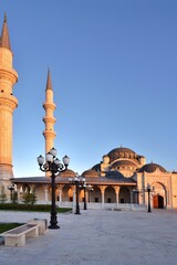 Fototapeta na wymiar Ankara, Turkey - July 2020: Beautiful new mosque in Ankara Turkey North Star (Kuzey Yildizi). Impressive city architecture 