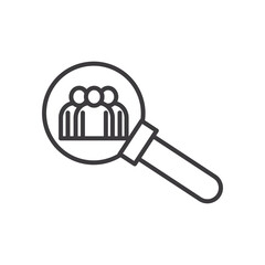 Businesspeople avatars in lupe vector design