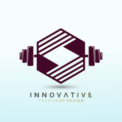 Vector physical fitness logo design template idea, crossfit logo, fitness logo, Dumbbell icon, Gym Fitness Logo Images and Vectors, Stock Photos