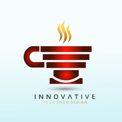 Tea and coffee crossfit logo, fitness logo, Dumbbell icon, Gym Fitness Logo Images and Vectors, Stock Photos