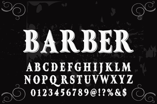 vintage typeface vector design, alphabet font, black style