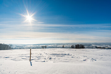 Snowshoe tour at the Gehrenberg near Lake Constance