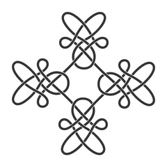 monochrome icon with Celtic knot ethnic art ornaments