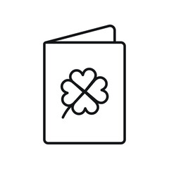 Card Clover Flower line icon
