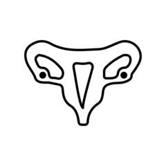 Uterus stone pregnancy medical line icon
