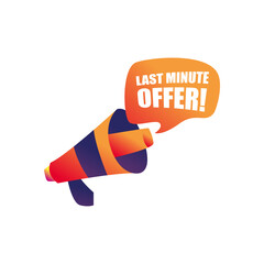 last minute offer with megaphone vector design