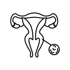 Uterus bacterial infection line icon