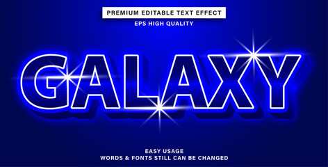 editable text effect galaxy