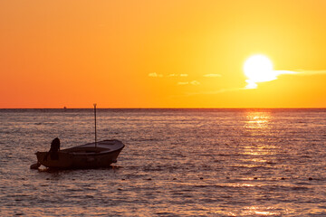 Boat at sunset