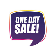 one day sale in bubble vector design