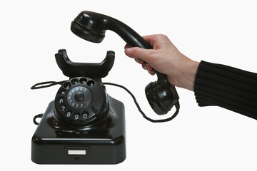 altes schwarzes Telefon