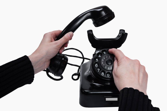 altes schwarzes Telefon