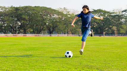 Child Girl Playing Football