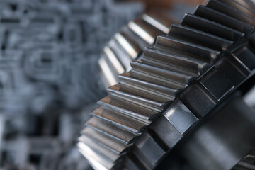 Obraz premium Metal part from gearbox in a car