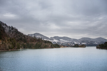 Bistrita,ROMANIA,View of Colibita Lake in december 2020