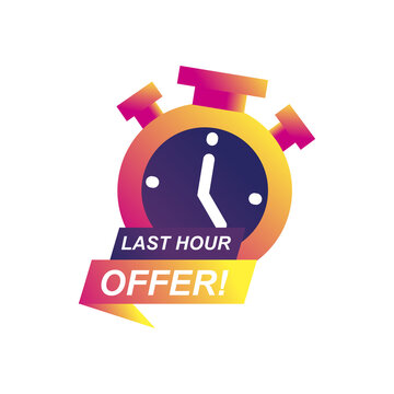 last hour offer with chronometer vector design