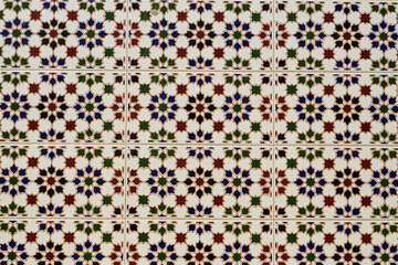 Typical andalusian / moorish tile pattern on a house wall; Spain, Europe