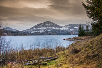 Bistrita,ROMANIA,View of Colibita Lake in december 2020