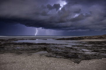 Lightning storm om Mediterranean Sea