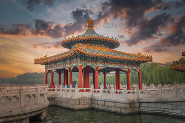 Beihai Park is an imperial garden - obrazy, fototapety, plakaty