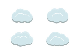 cloud vectors isolated on white background ep98
