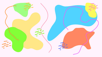 ABSTRACT COLORFUL MEMPHIS STYLE DESIGN BACKGROUND VECTOR. COVER DESIGN 