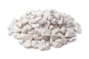 Pile of natural crushed marble chips