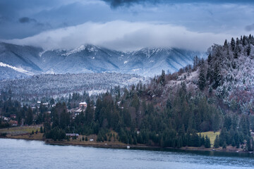 Bistrita,ROMANIA,View of Colibita Lake in december 2020